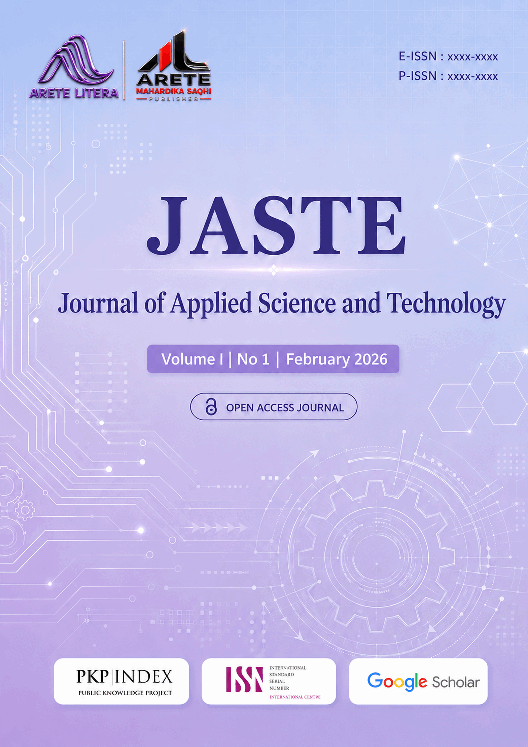 Cover JASTE — logo Arete Litera dan PT Arete Mahardika Saqhi