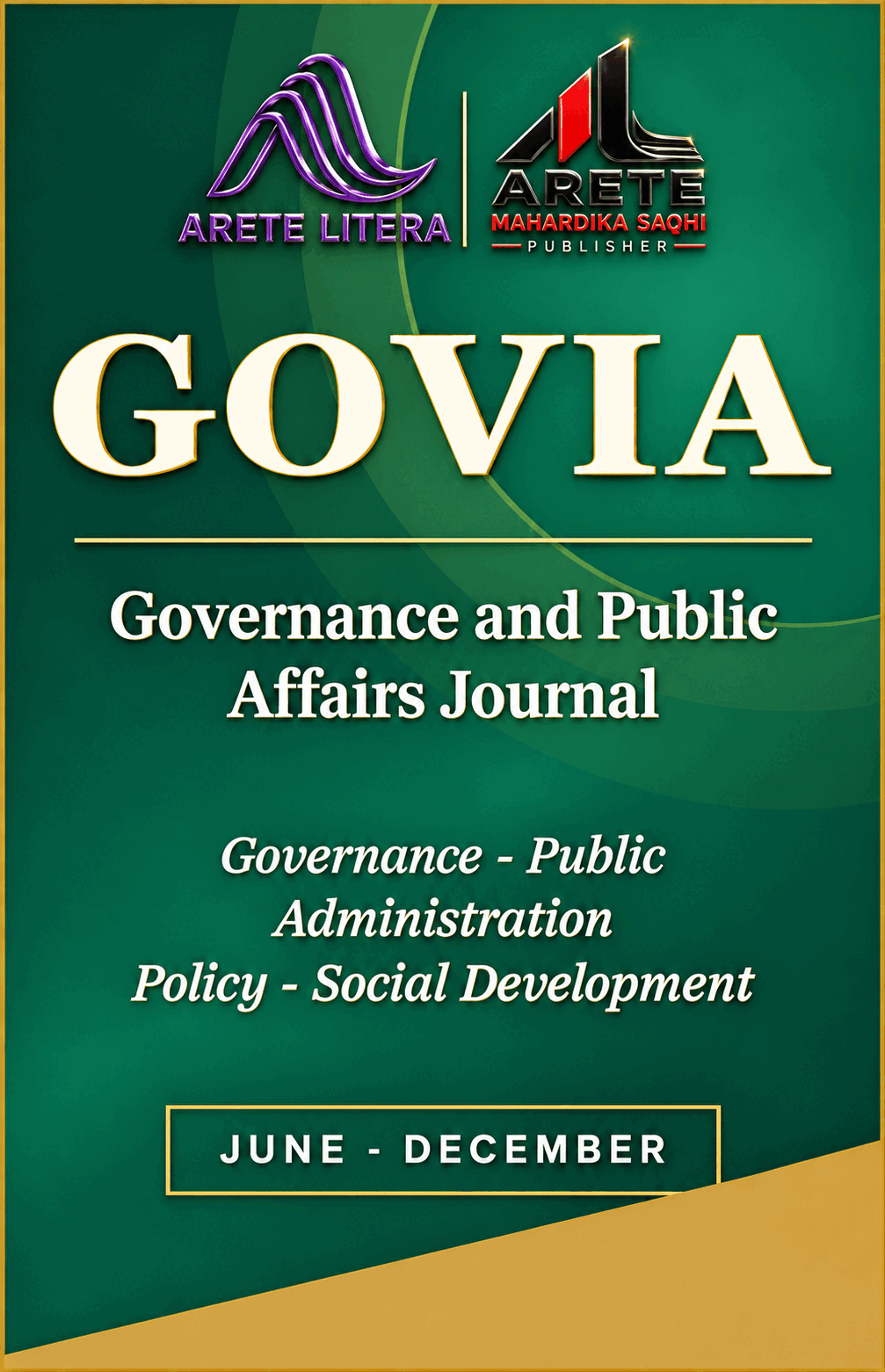 Cover GOVIA dengan logo 3D Arete Litera dan PT Arete Mahardika Saqhi