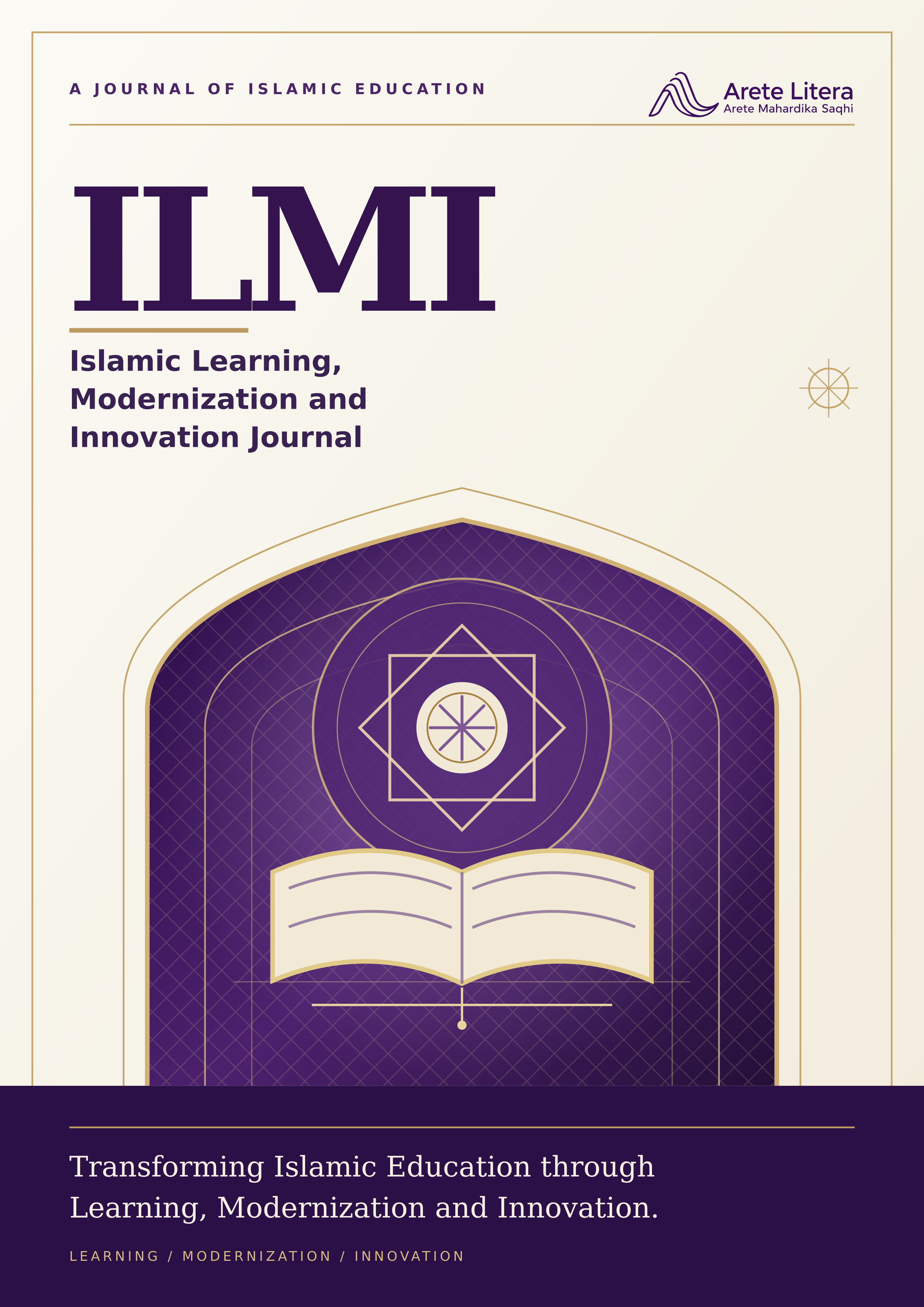 ILMI journal cover concept in purple and gold